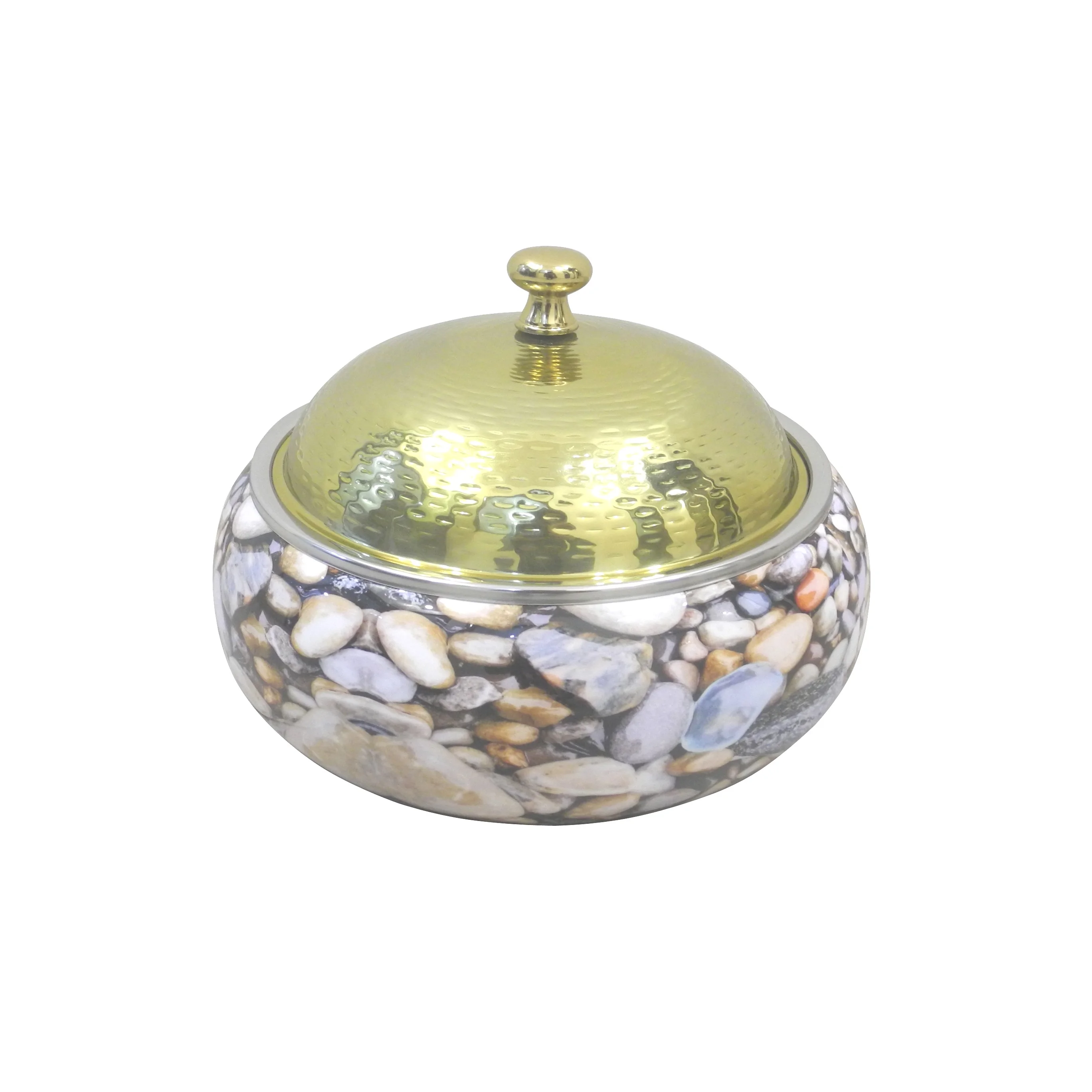 Hotel Wedding Party Food Storage Serving Hot Pot Insulated Casseroles Server Hot Pot Enamel Printed Finishing Hot Pot