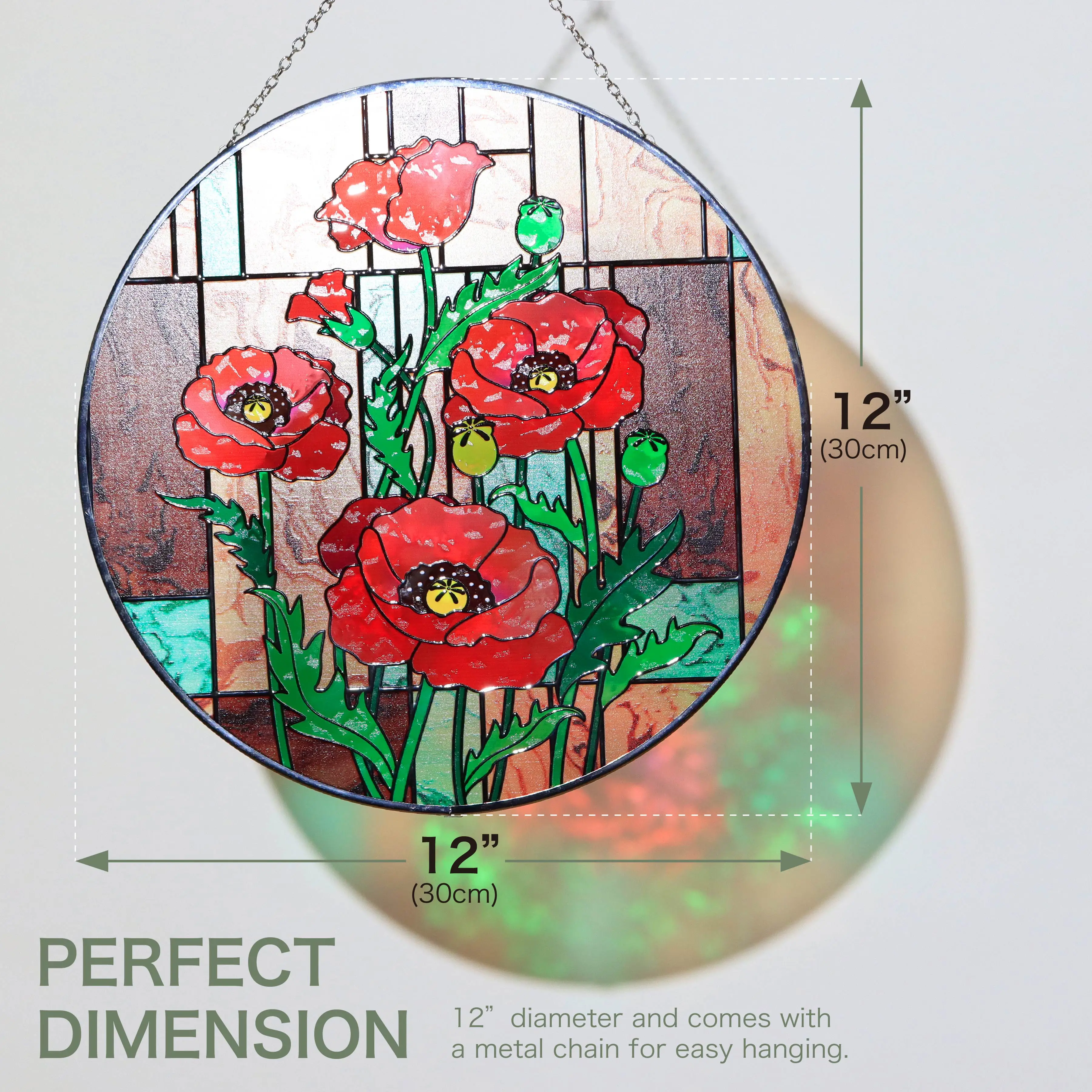 Vibrant Stained Glass Sun Catcher - Perfect for Windows and Gardens