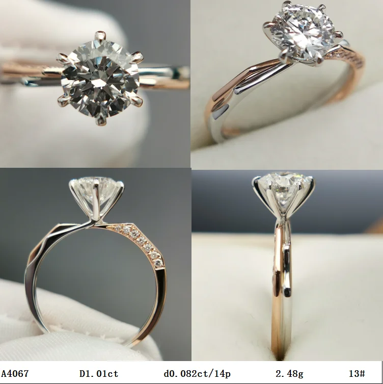 Color Twist Arm Ring IGI Lab-grown Diamonds for Wedding Band New Arrival Classic Style 6 Claws 14K Gold White Engagement Ring