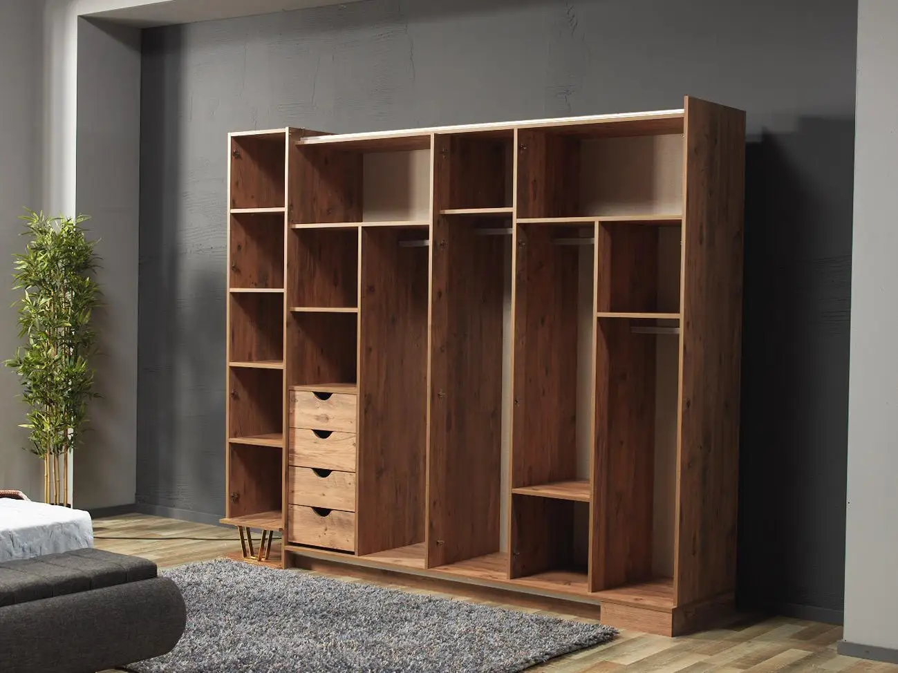 Diwan master bedroom set 2024 design hot sales smart furniture  MDF raw materials King queen size bed