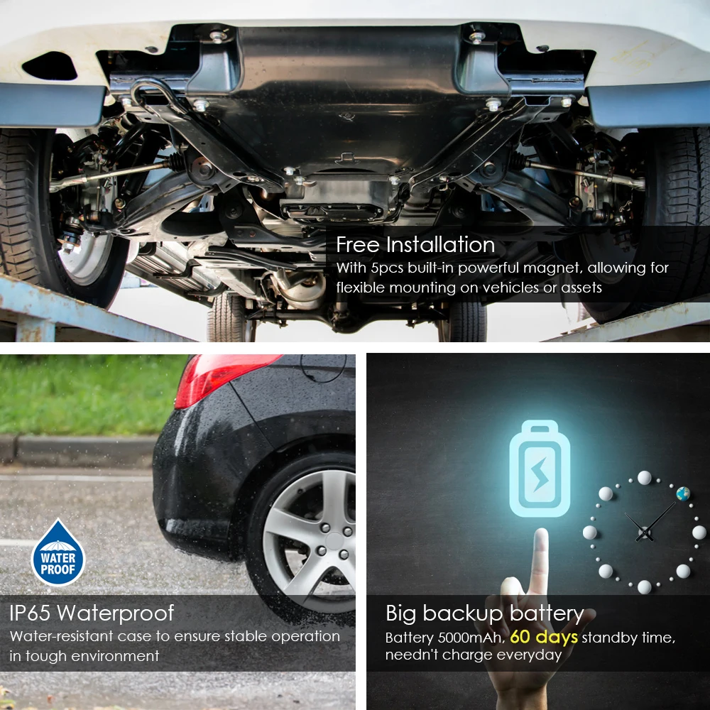 WINNES 4G GPS tracker Waterproof 10000mAh tracker Vehicle Car Boat Truck free APP Real Time Anti Theft Tracking Device TK905B