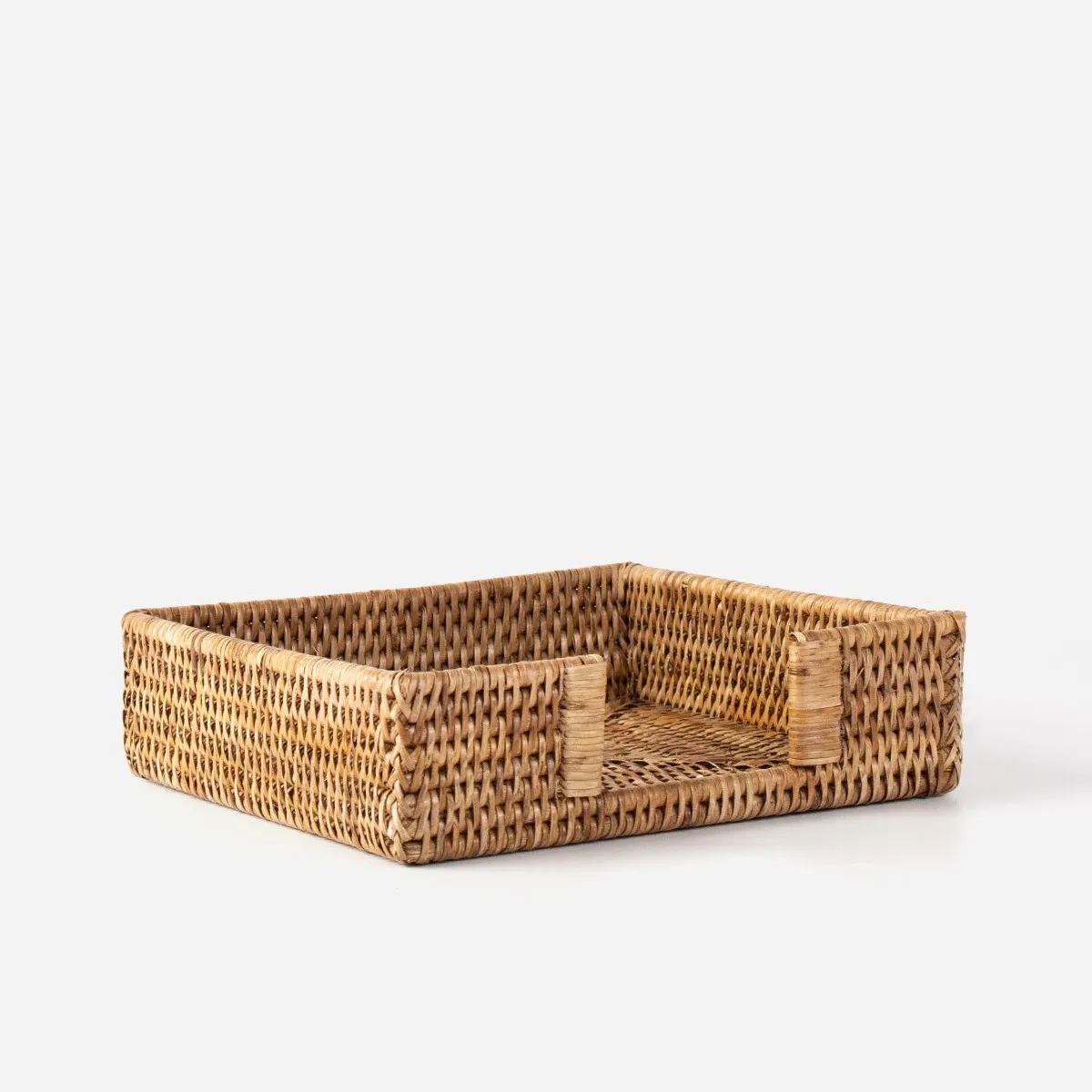 Wicker rattan facial tissue holder basket box for home office hand towel paper dispenser storage container