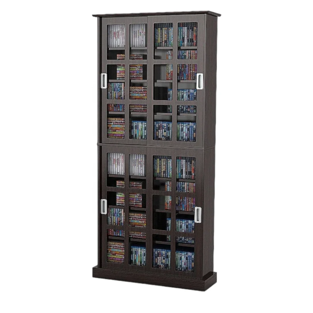 Multimedia Media Cabinet DVD CD Rack Solid Teak Wood
