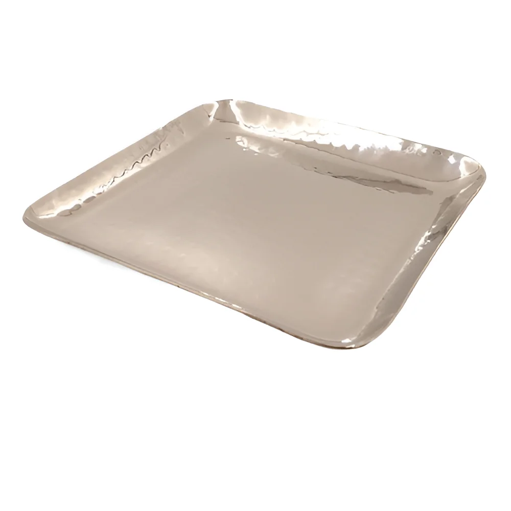 Silver Hammered Square Aluminium Tray in Hugh Quality From Indian Manufacturer For Restaurant Hotel Home Use