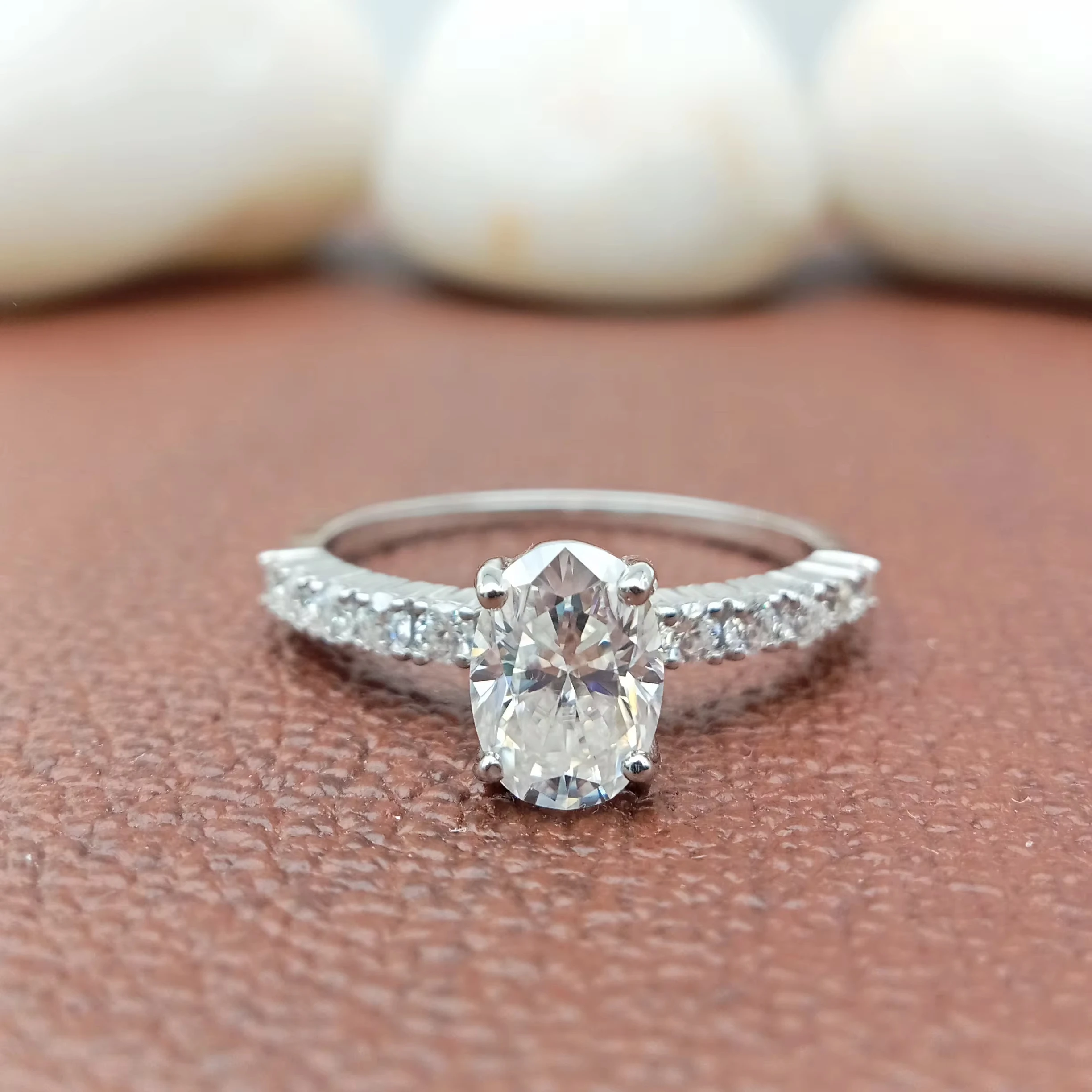 100% гарантия на заказ, Необычные пасьянсы овальной формы VVS Moissanite, обручальное кольцо с бриллиантом, наборы ювелирных украшений