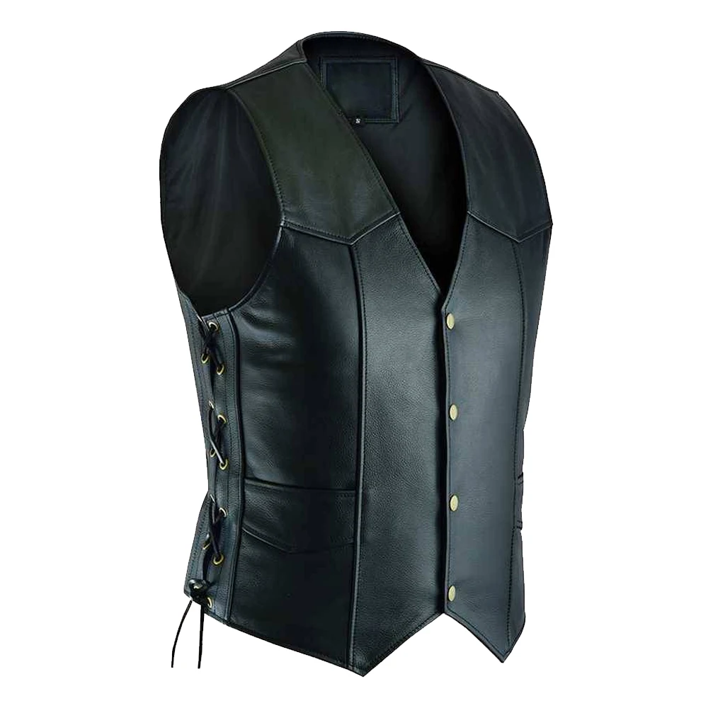 Best Selling Men PU Leather Different Style For Men / Solid Color All Sizes Premium For Men Leather Vest