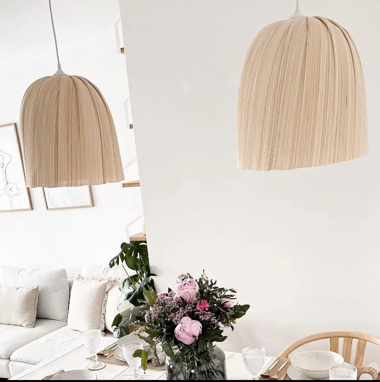 High Quality Vietnam Ocean Ceiling Lamp Bamboo Lampshade Wicker Chandelier Pendant Light from King Craft Viet