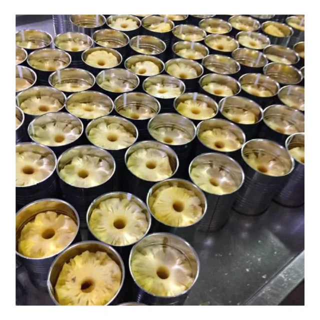 Свежие консервированные ломтики ананаса в легком сиропе 24 банки/коробка заводская цена от Вьетнама-Карилн