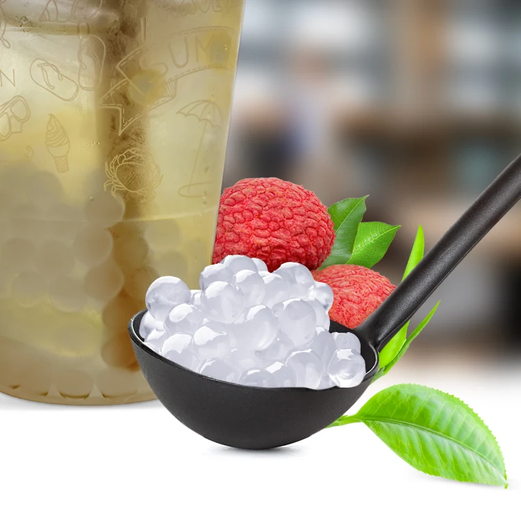 Wholesale No.1 Boba Tea Bubble Milk Tea Topping Lychee Crystal Boba