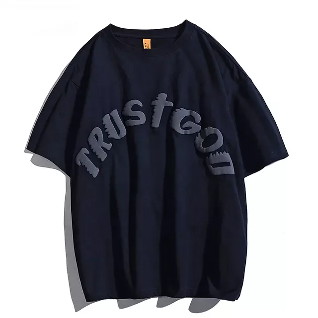 Wholesale Price Best Quality men custom Design 3d puff foam print contrast stitch t shirt For Sale