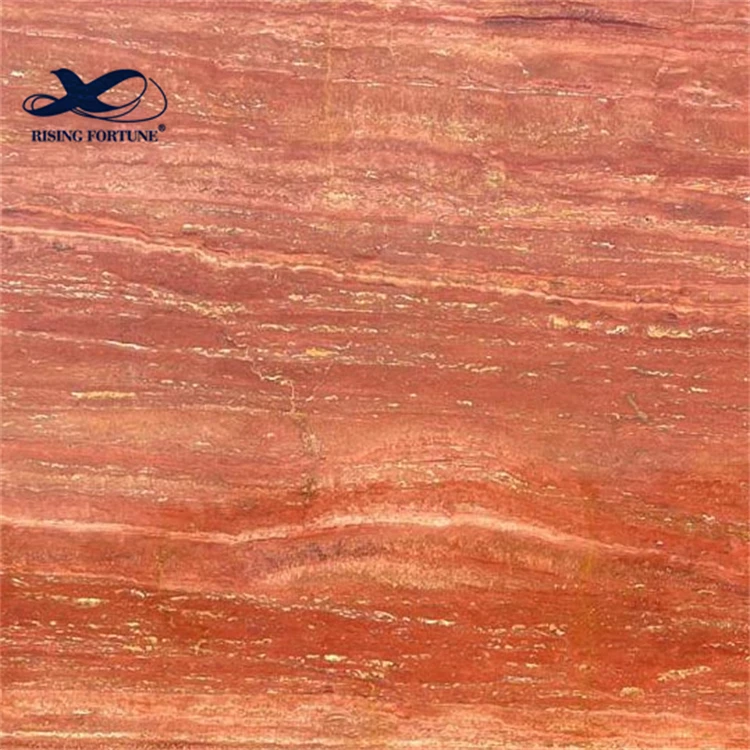 Natural Marble Slabs Bright Color Red Travertine Marble Slabs Tile for Floor Travertine Flexible Clay Marble Natural Stone