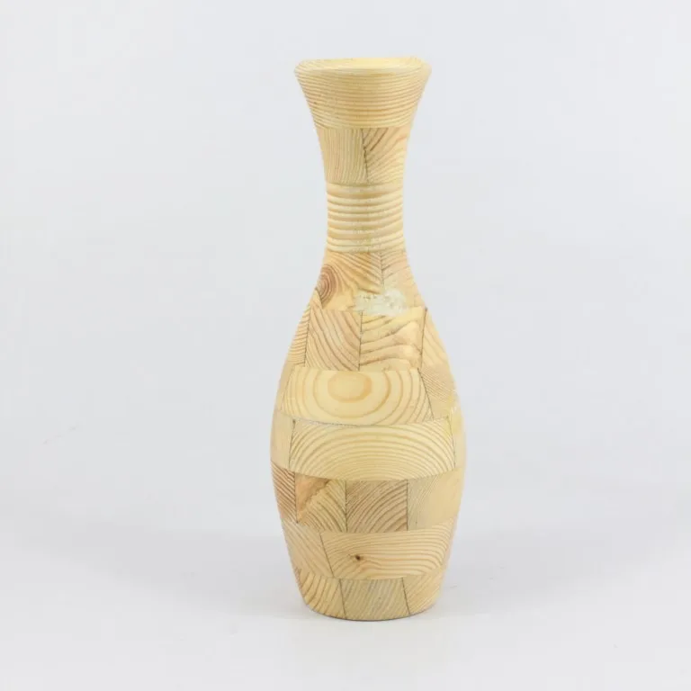 Натуральная деревянная ваза для цветов, домашние декоративные цветочные вазы, экологически чистые деревянные цветочные горшки с естественной отделкой, шейка для бутылки среднего размера