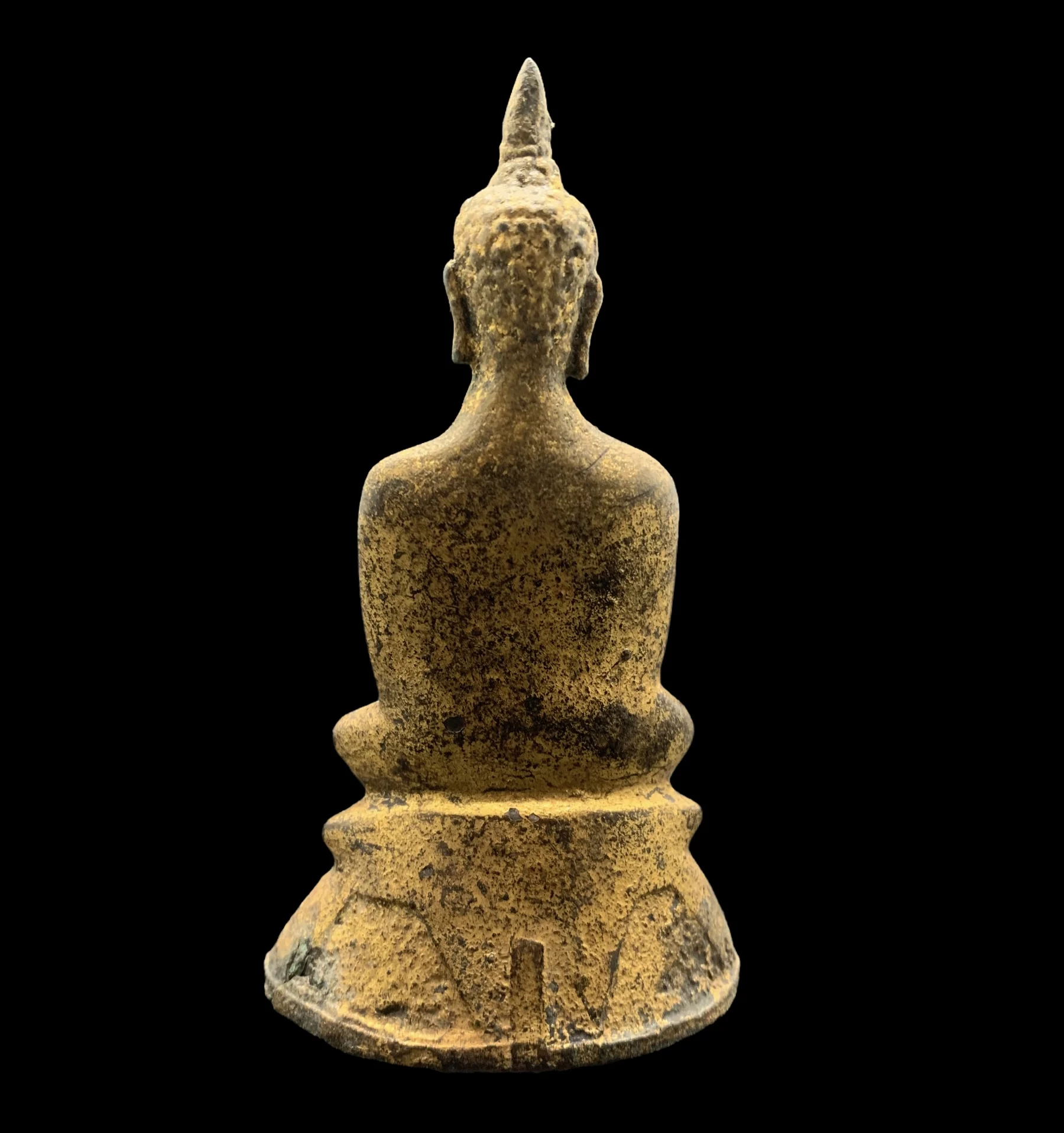 Antique Bronze Buddha The Attitude of Meditation Lacquer Gilded for offer sacrifice Decorated and Collect Home Decor