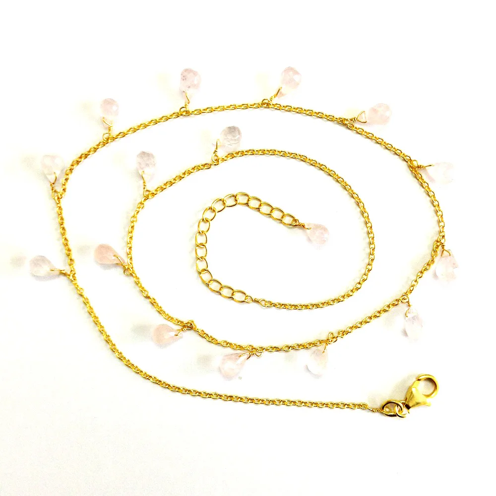 Attractive 925 Sterling Silver Gold Plated Low MOQ Jewelry Supplier Ruby Gemstone Ladies Wear Chain Necklace