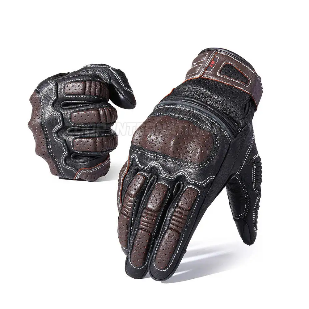 Customized Professional Leather Motorbike Gloves Full Finger Waterproof And Windproof Motorbike Gloves For Winter