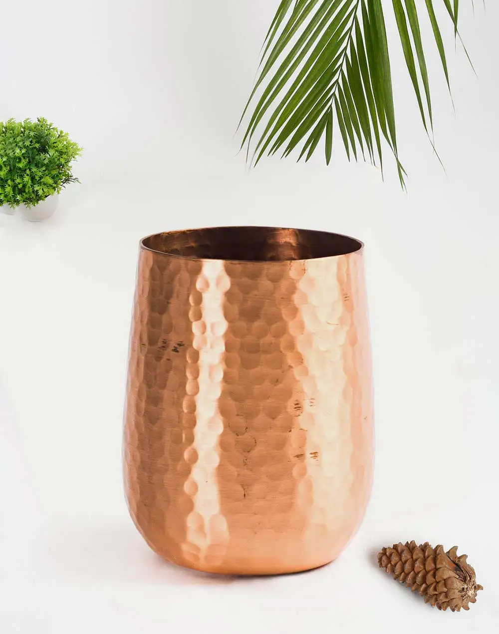 Top Quality Gorgeous Look Pure Copper Tumbler Glass Cup For Water Decorated Tumbler Large Custom For Drinking ware