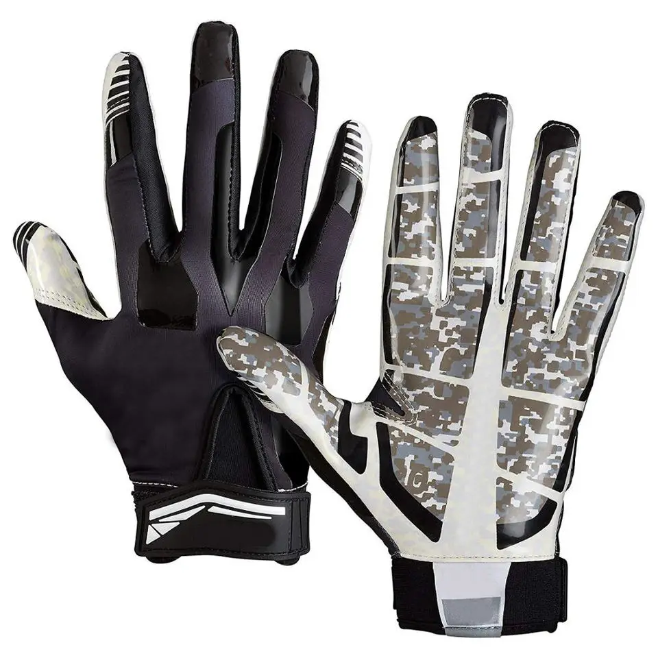 2022 High Quality Professional Custom American Football Receiver Gloves Full Palm Silicone Gripping Footba