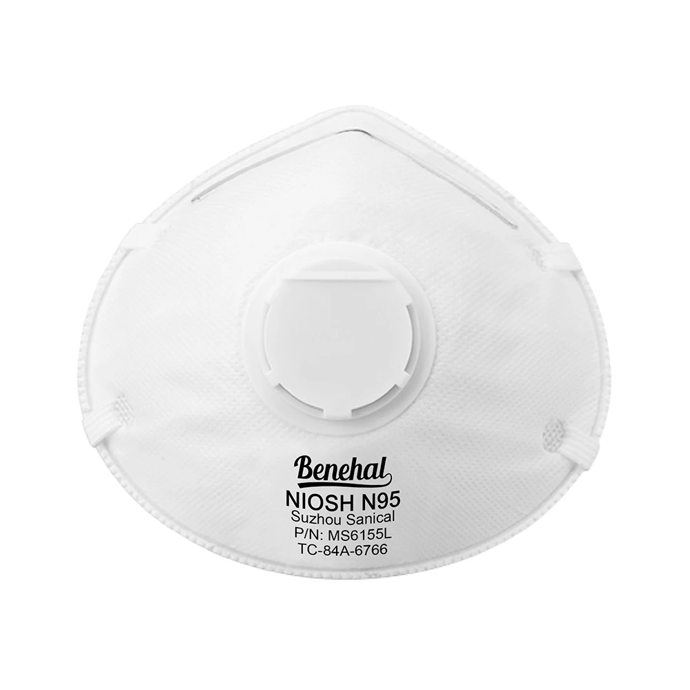 N95 Mask Valved  3 Layer PP Meltblown High Filtration Layer Nonwoven Molded Cup Exhalation Valve  Particulate Respirator