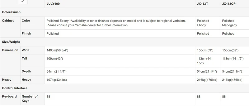 YamahaS JX113T JX113CP Upright Piano student Piano original