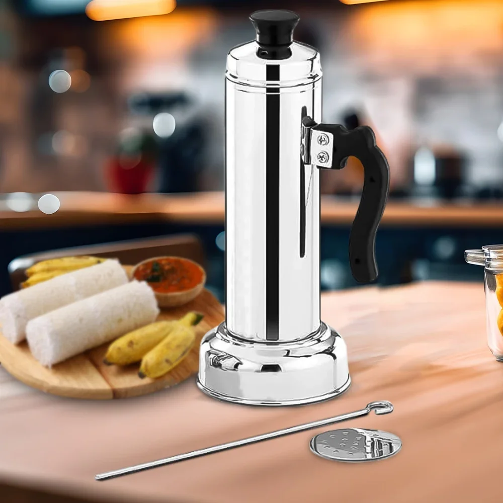 The Indus Valley Stainless Steel Puttu Maker With Bakelite Handle |1.3 L, 0.46Kg Gas & Induction