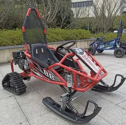 100% Лучшая Скидка 168cc дети go cart дешевые мотовезли снегоходы бензиновые Зимние виды спорта