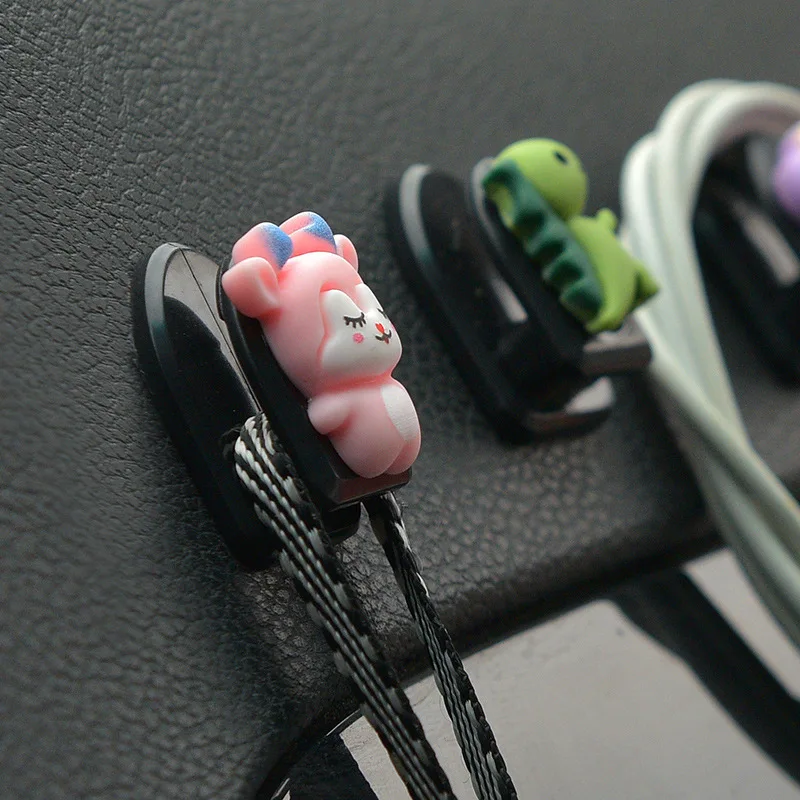 Car Mini Cartoon Hooks Cute Animal Decoration Automobile Interior Organizer Holder Durable Small Hook Car Accessories