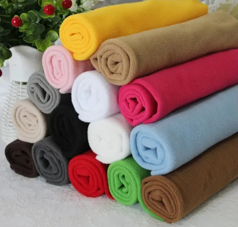 OEM Accepted %100 Organic Anti Pill Polar Fleece Fabric 180 Gsm Plain Dyed for Clothing etc Polyester 128 different colors