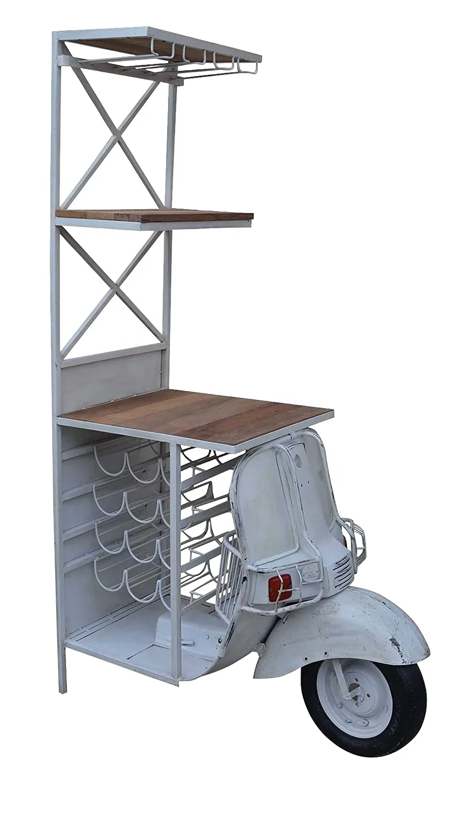 Premium Quality Top Selling Antique Vintage Bike Bar Counter Wine Cabinet With Antique Finishing Bar Cabinets Table