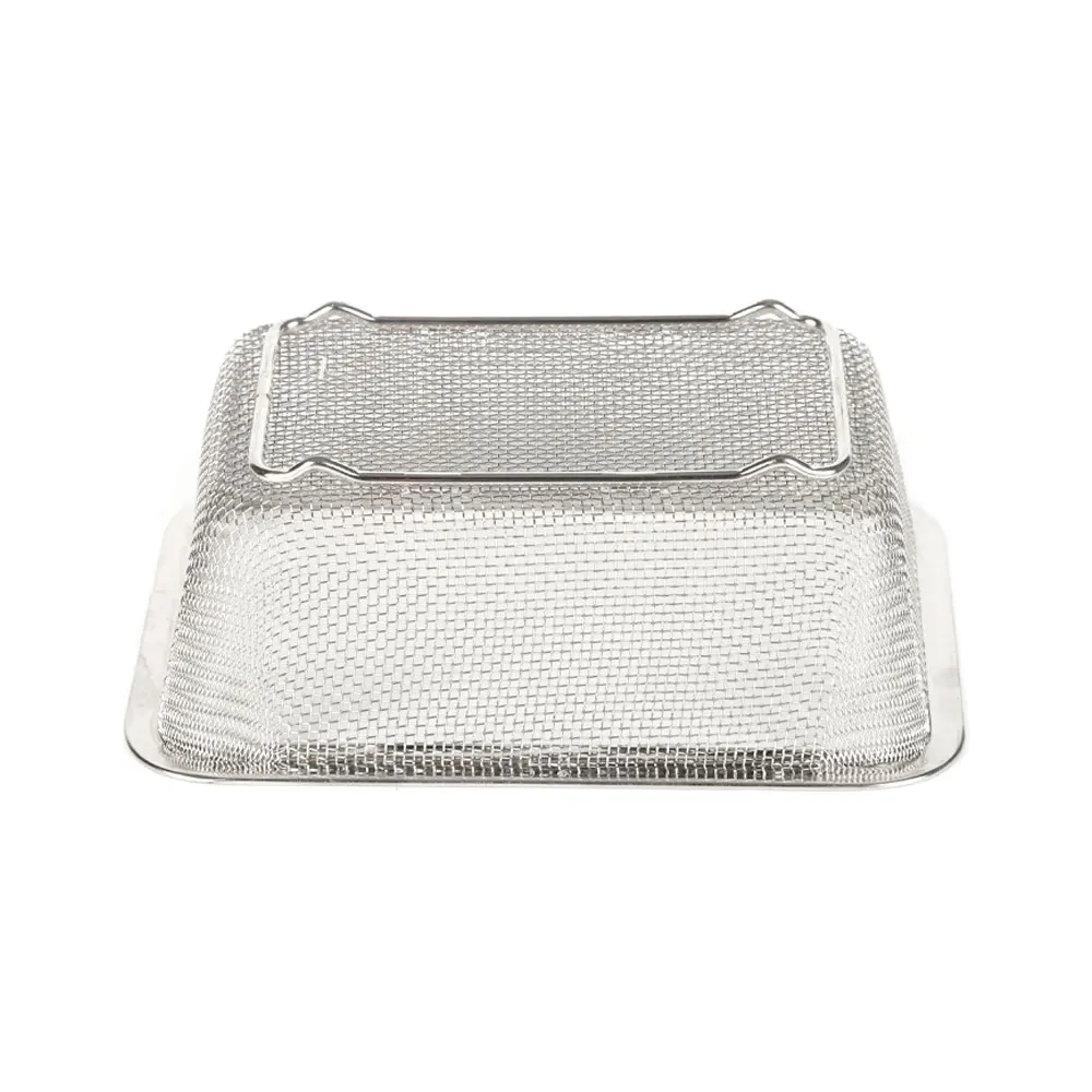 Kitchen Stainless Steel Accessories Fine Mesh Strainer Basket Rectangle Square Colander For Filtering Straining Draining Rinsing