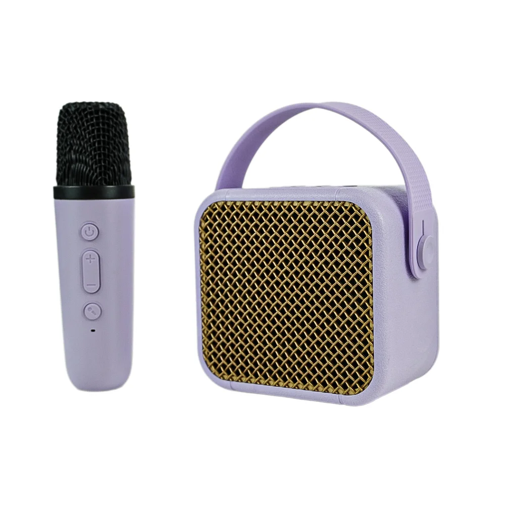 Outdoor Party Mini Speaker Bluetooth Portable LED Light Wireless Woofer Speaker with Microphone for Home Singing