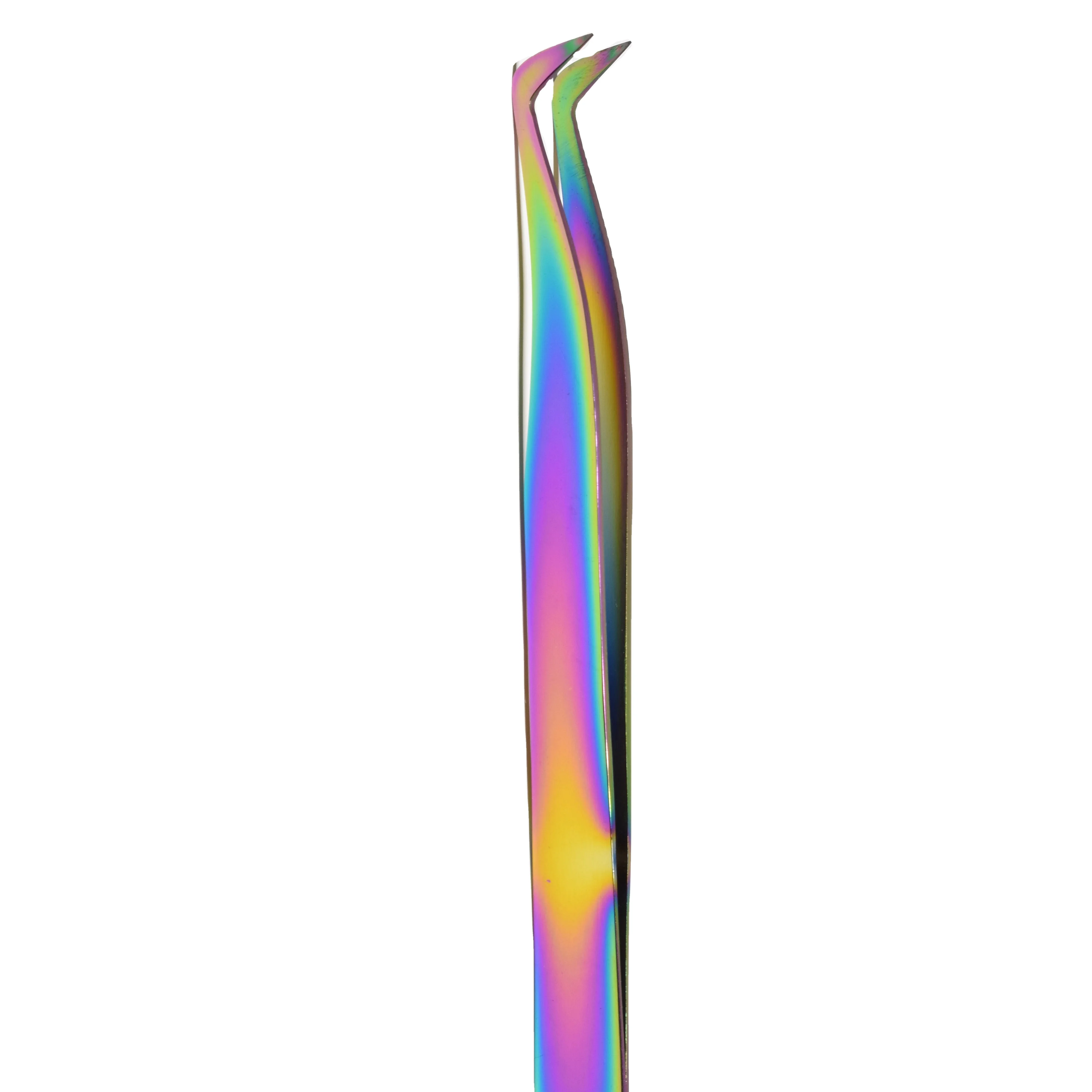 Eyelash Extension Tweezers With Holes in Handle Multi Color Plasma Finish