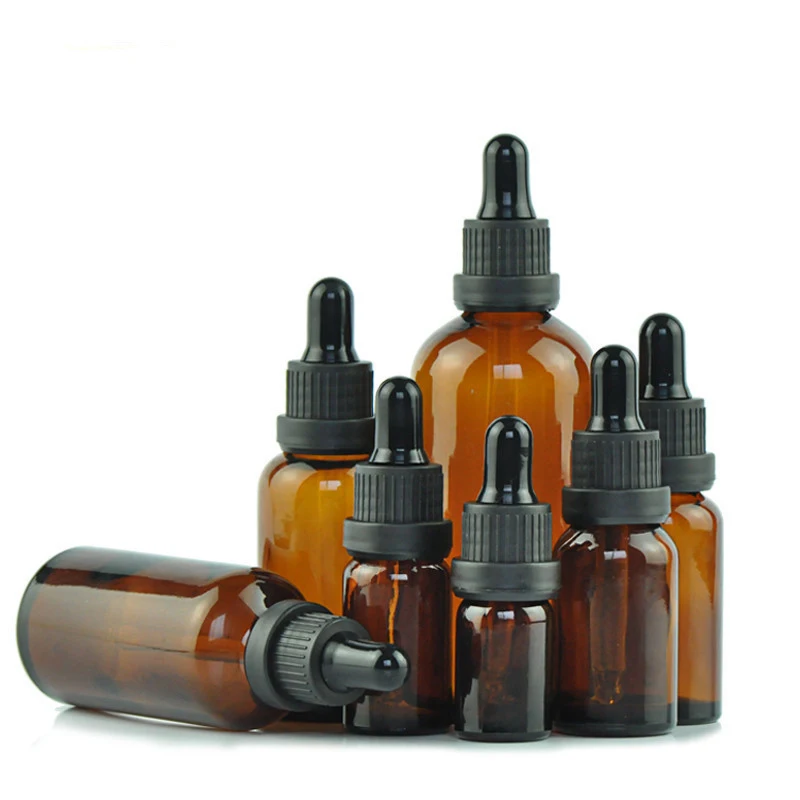 5ml,15ml,40ml,100ml Amber Clear Glass Essential Oil Dropper Bottle Serum Essential Oil Bottle with Dropper