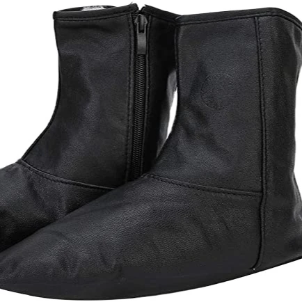 Leather Zipper Socks Islamic Thermal Prayer Winter Socks Unisex Muslim Leather Socks Slippers for Men and Women 35-45(39-Black)