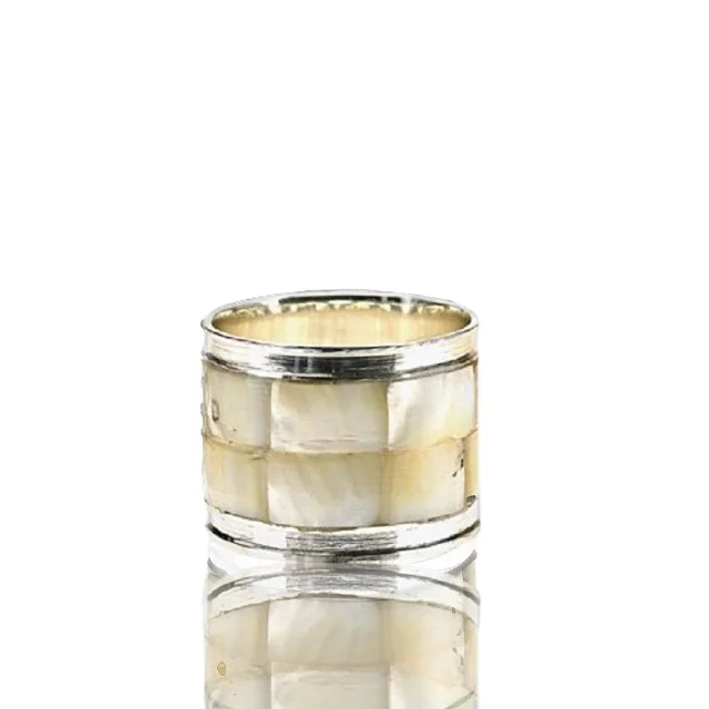 Перламутровое кольцо для салфеток с серебряным покрытием, латунные кольца для салфеток, украшения стола и обеденные аксессуары