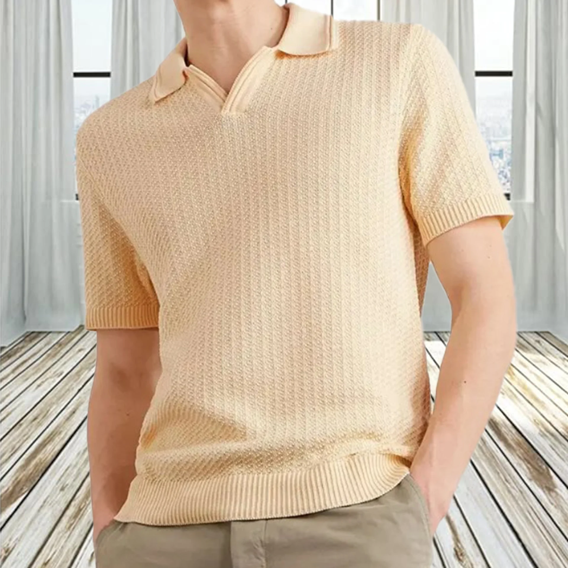 High quality Men Knitwear Shirt High Quality 100% Cotton Knitted Polo Collar Designer Short Sleeved Pullover Sweater Shirt