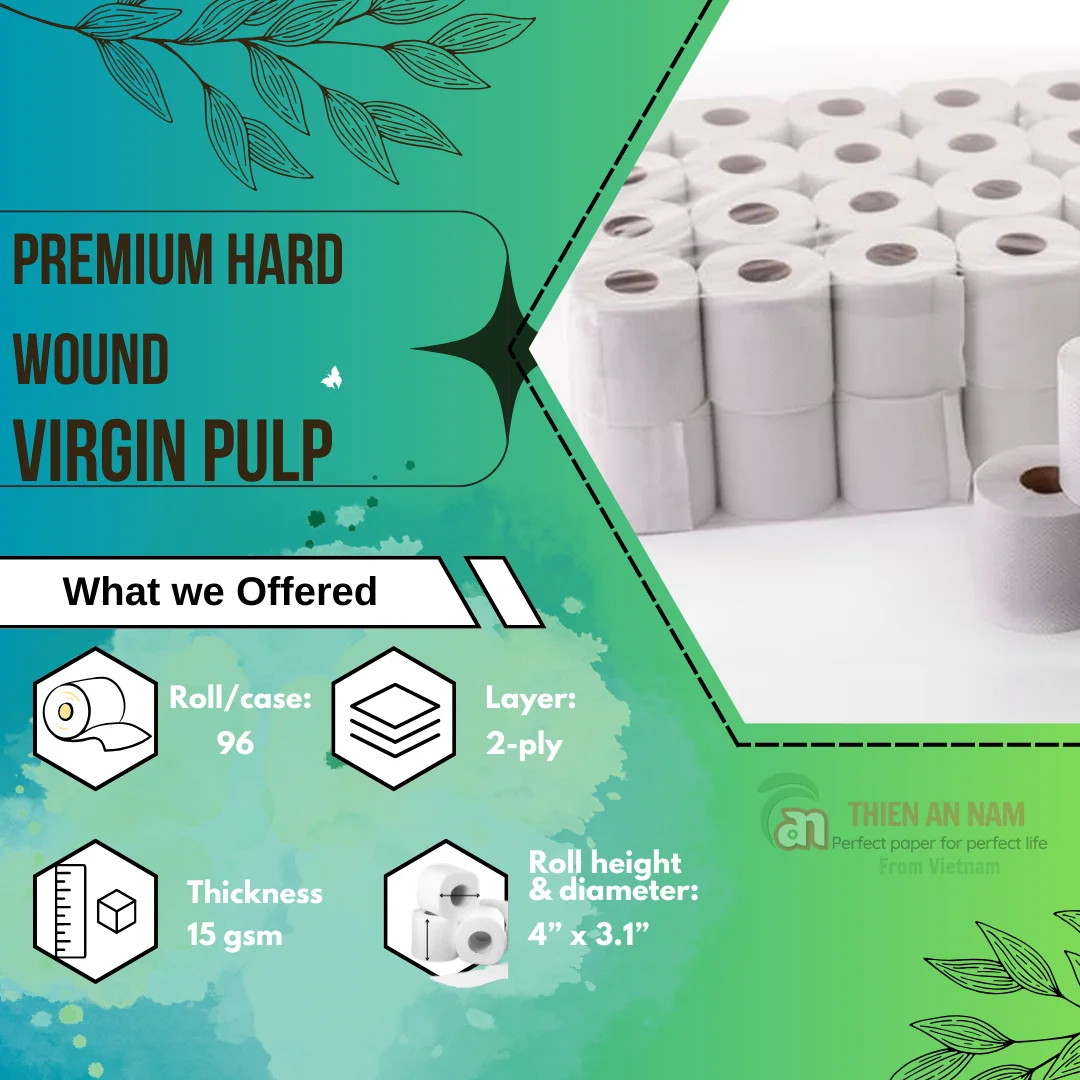 Customizable Jumbo Roll Sanitary Bath Toilet Tissue Durable Virgin Wood Pulp Pack for Toilets