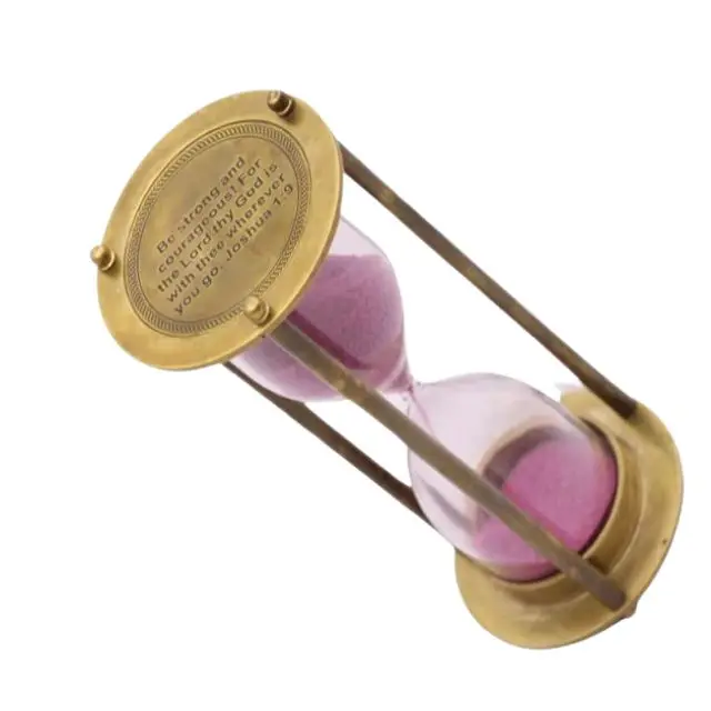 Brass Hour Glass with Religious Quotes, Unique Sandglass for Son, Grandson, Daughter, Father, Mother, Husband, and one You Loved