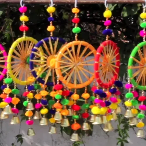 Handmade Gota Lace Pompom Celling Decoration Dream Catchers Wall Hanging Dream Catchers Outdoor Hanging