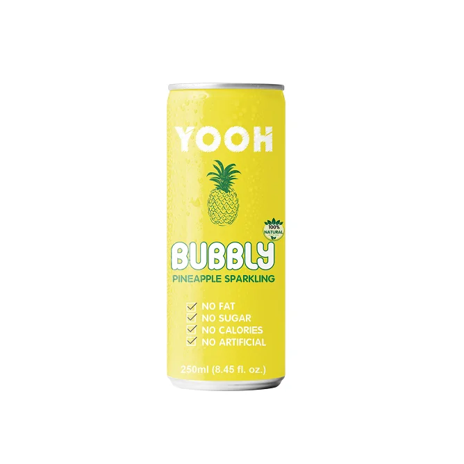 Sparkling Pineapple Juice Drink Sparkling water high quality for wholesale packed in slim can 250ml