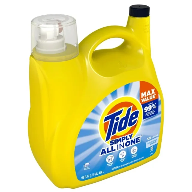 Original USA Supplier of Ti-de Simply Liquid Laundry Detergent Refreshing Breeze 168 oz| 128 Loads at Wholesale Rate