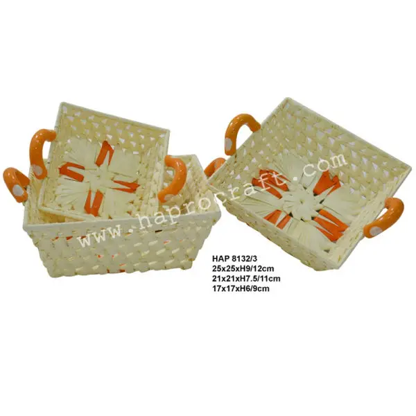 Eco-friendly bamboo basket tray/ Vietnam bamboo storage tray (HMT 12.983B)