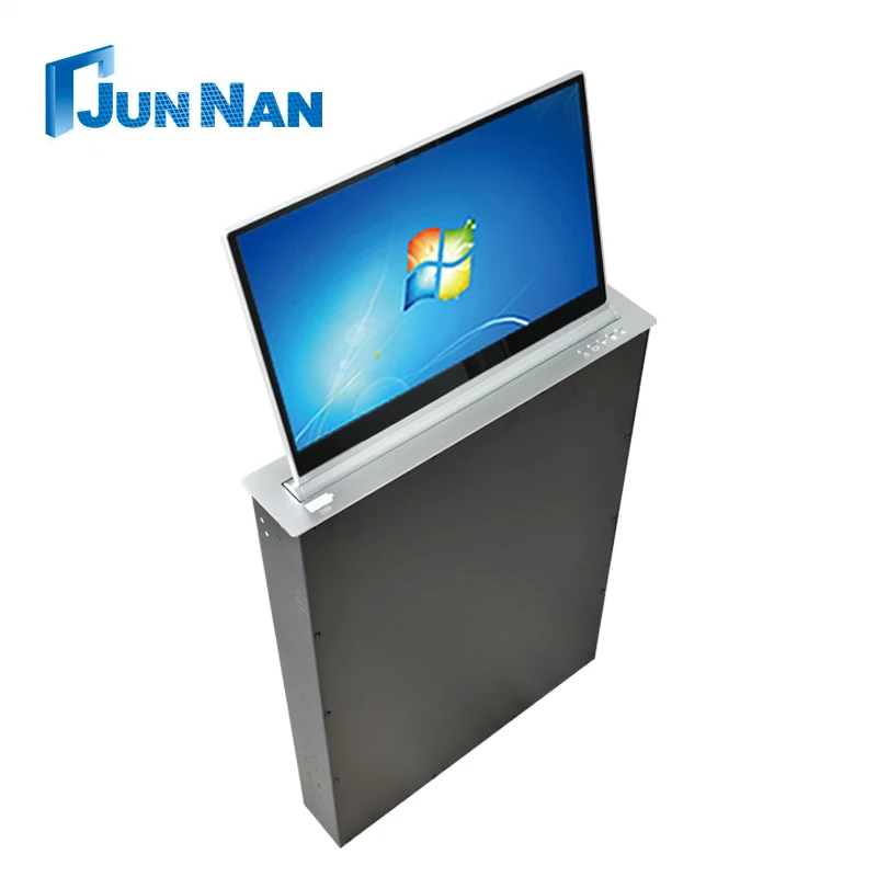 Junnan Motorized Touch Screen Lcd Lift With Conference Pc Monitor With Back Screen Lcd Monitor