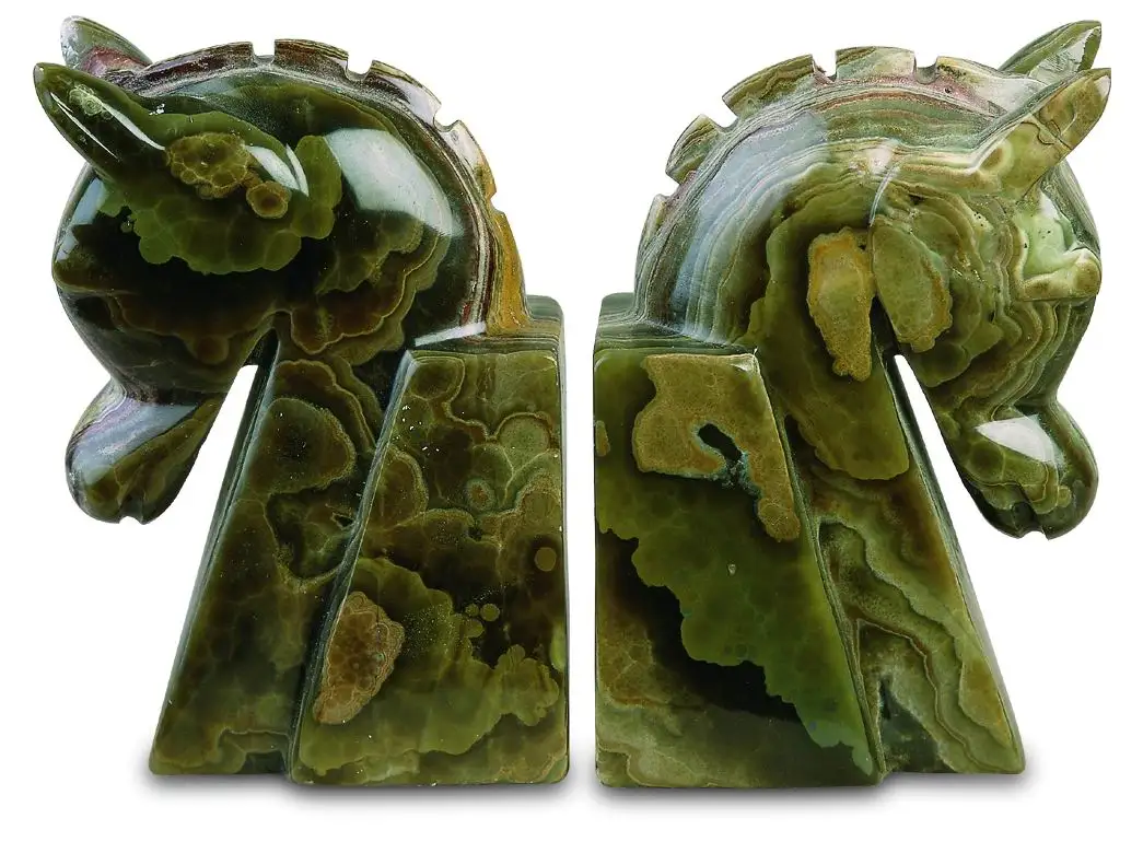 Marble & Onyx Natural Stone Bookends