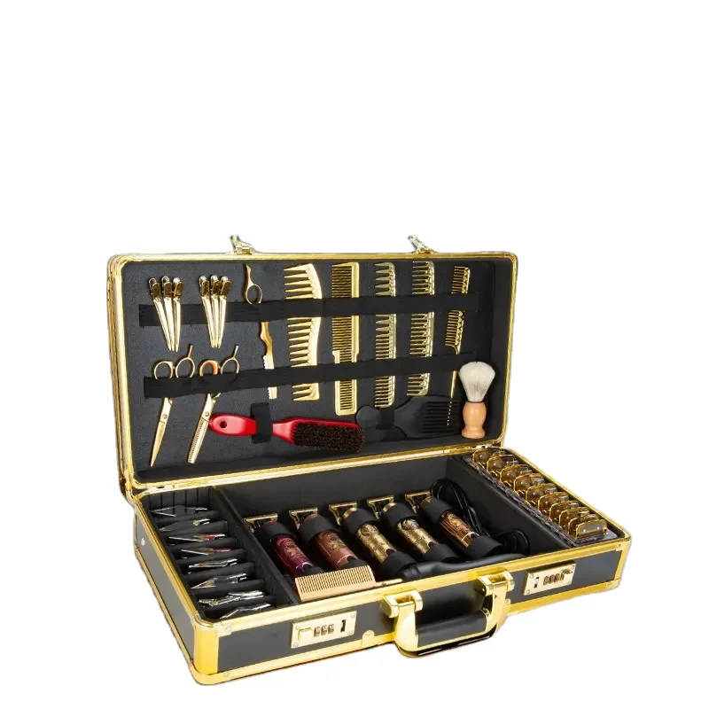 High Quality Portable Aluminum Hard Large Tool Box Barber Carrying Case Aluminum Tool Cases for Barber Beauty