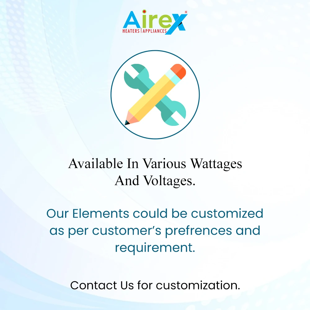 Airex 30-Inch U-Shape Tubular Air Heater Element 1500 Watt for Industrial Ovens Hot Case Griller Machine Electric 220V Voltage