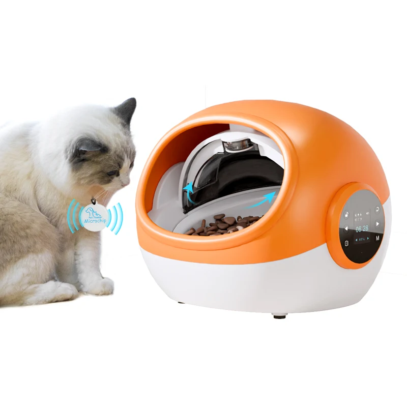 Intelligent Chip Identification Induction Automatic Pet Feeder Wet Food Preservation Pet Cat Bowl Insect-Proof