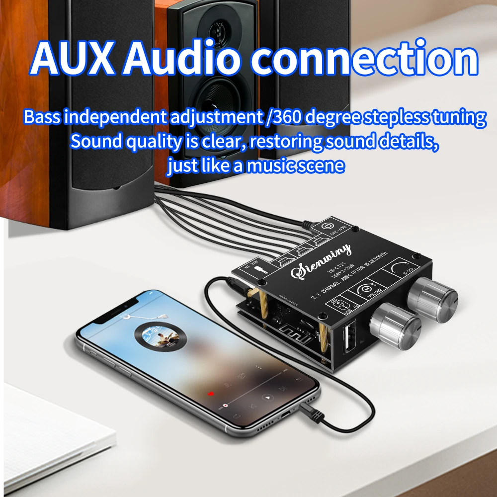 YS-LT21 15W*2+30W Digital Amplifier Board Module 2.1 Stereo BT 5.1 Dual Channel Support APP Mini Power Amplifier Board