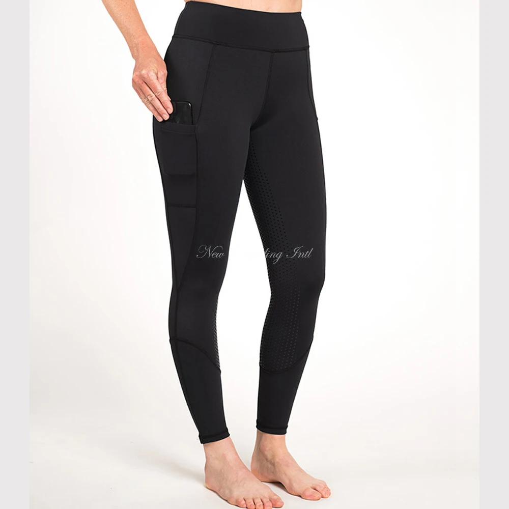 Personalized Printing Embroidery Quick-Drying Premium 4 Stretch Silicone Riding Breeches Leggings Ladies OEM Equestrian Attire