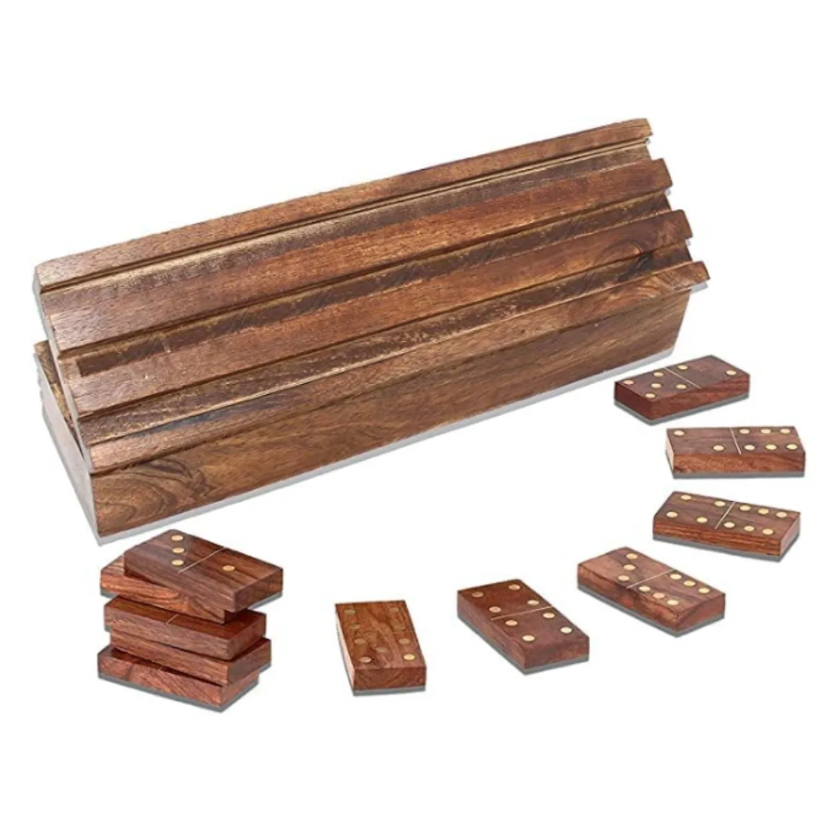 Attractive Wooden Domino Game Set Custom High Quality Wood Board Game for Family Entertainment Tournament Game