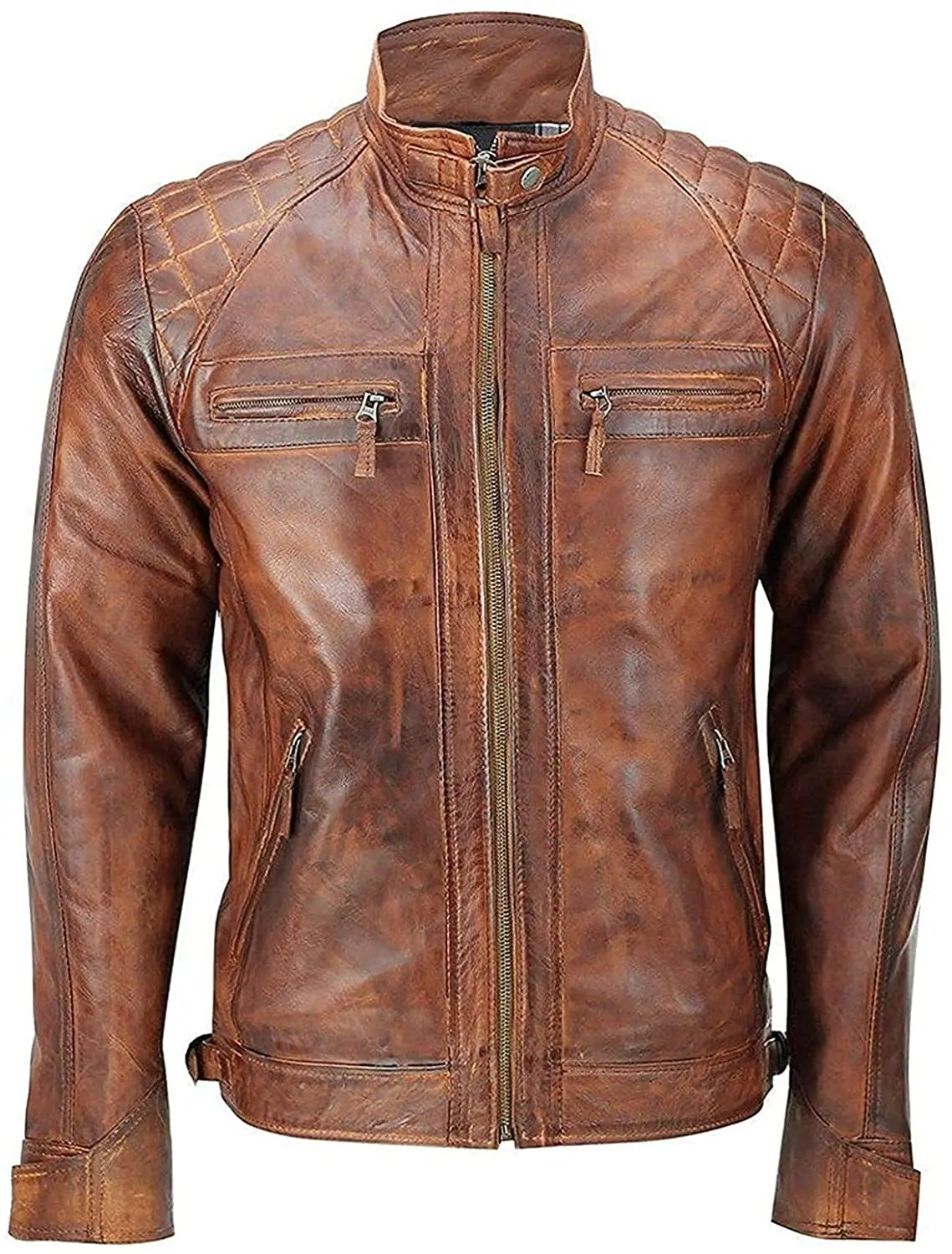 OEM Top Design Latest Custom Printed Design Fashion Goat Skin Leather Motorcycle Biker Casual jacket